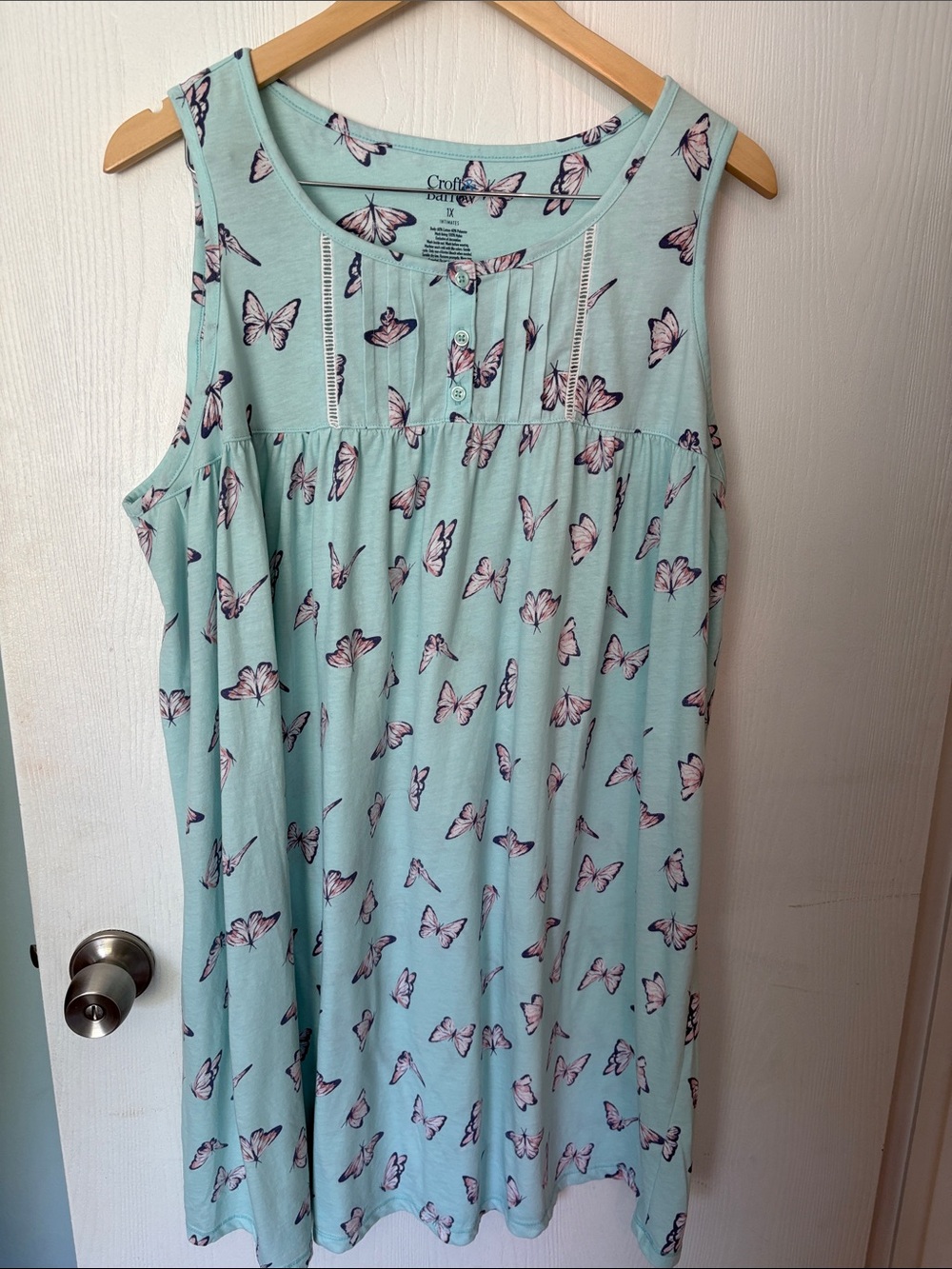 croft & barrow Mint Butterfly Sleeveless Nightdress